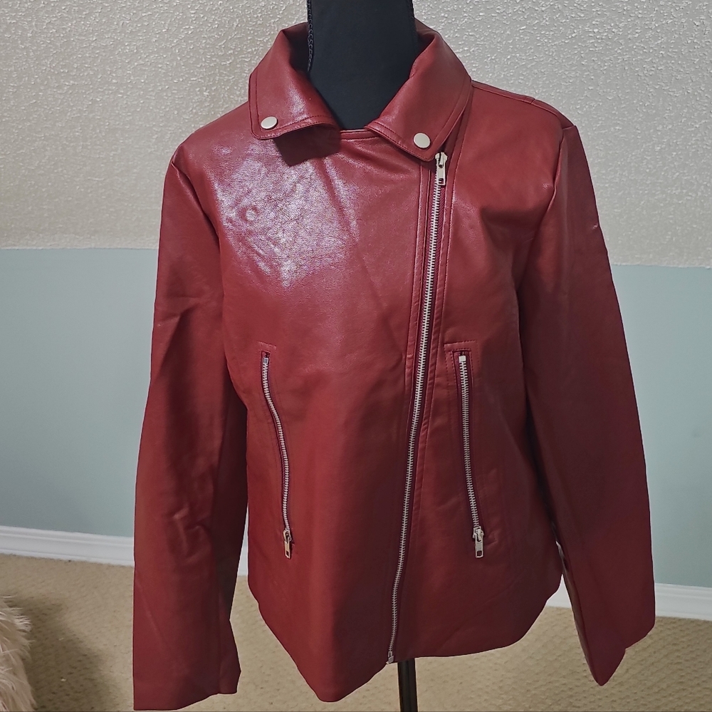NWT Burgundy Moto Jacket